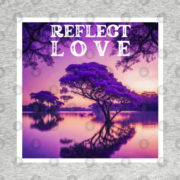 Reflect Love Serene Jacaranda Tree Sunset by Doodle and Things